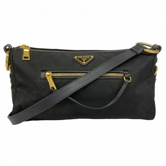 Prada Handbags - Prada Shoulder Bag Nylon Black Gold Hardware Women